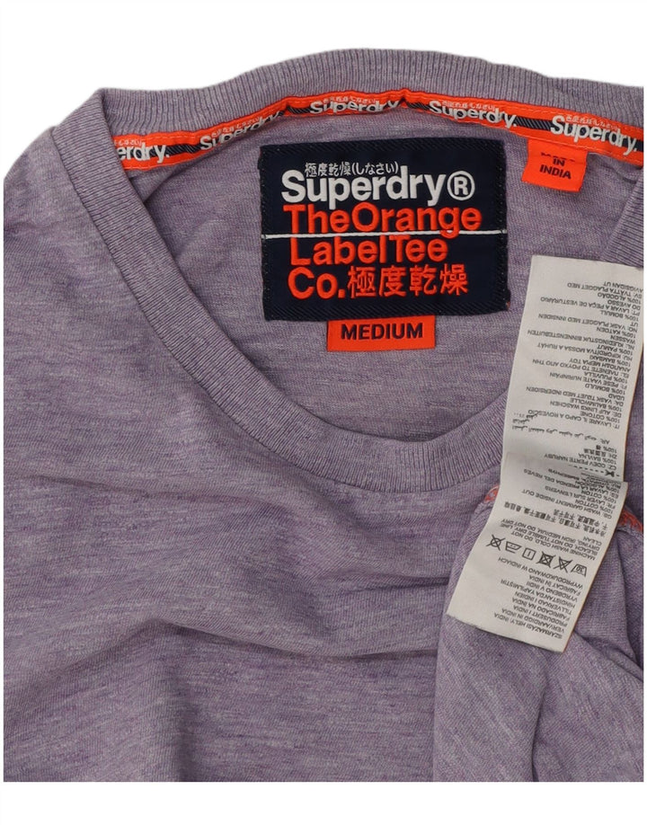 Koszulka męska SUPERDRY Top, średnia fioletowa bawełna