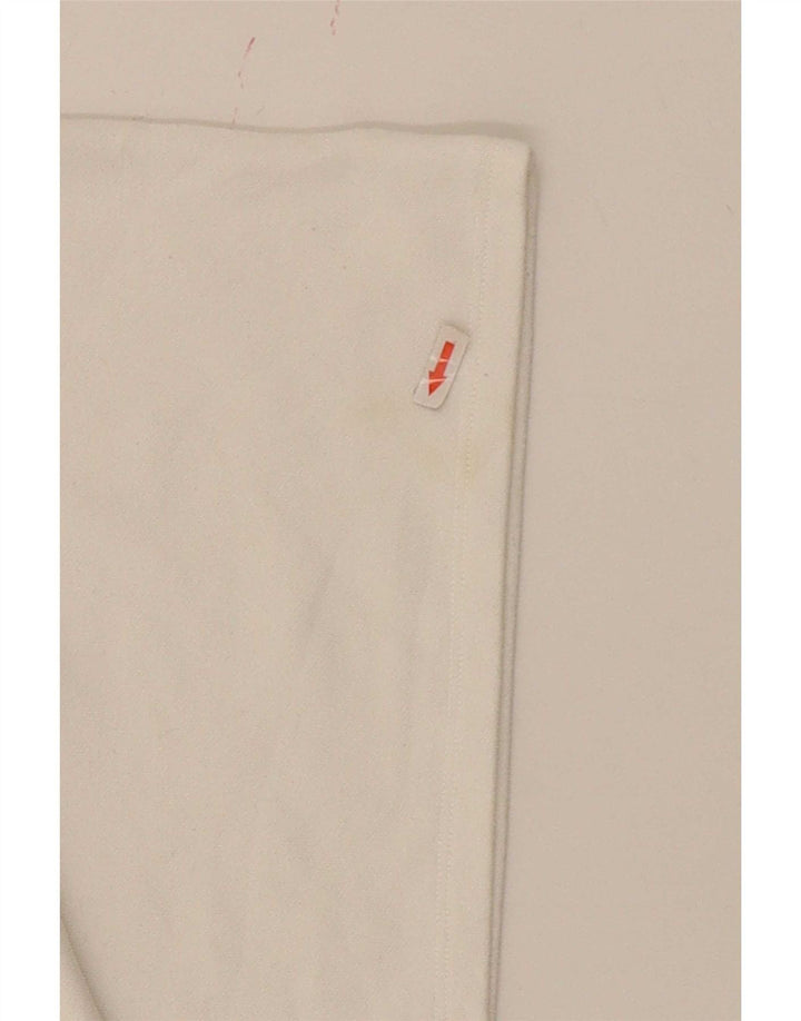 Damski, oversize'owy, krótki top z grafiką Champion, z długim rękawem, UK 10, mały, biały