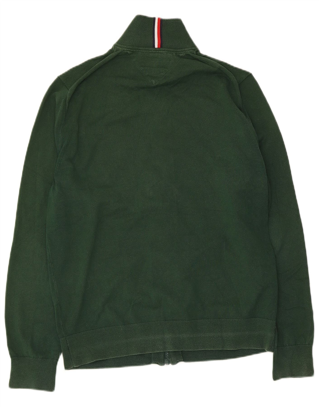 Męski sweter rozpinany Tommy Hilfiger z pełnym zamkiem, średnia zielona bawełna
