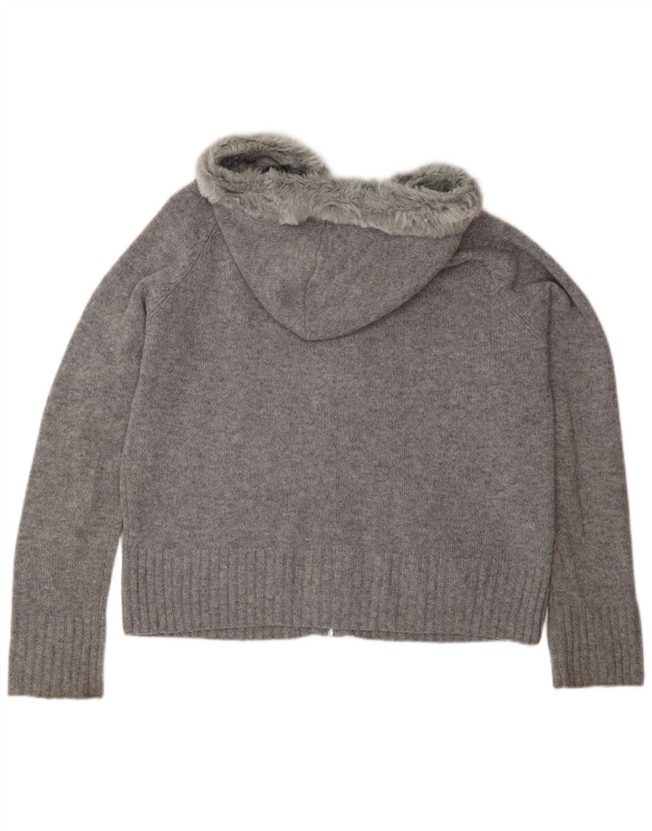 Marks & Spencer Damski sweter z kapturem, rozpinany, UK 16, duży, szary