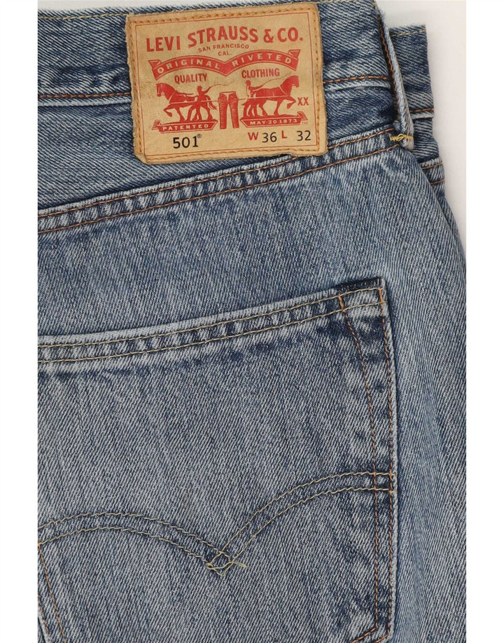 Męskie dżinsy Levi's 501 Straight W36 L32 Niebieskie bawełniane