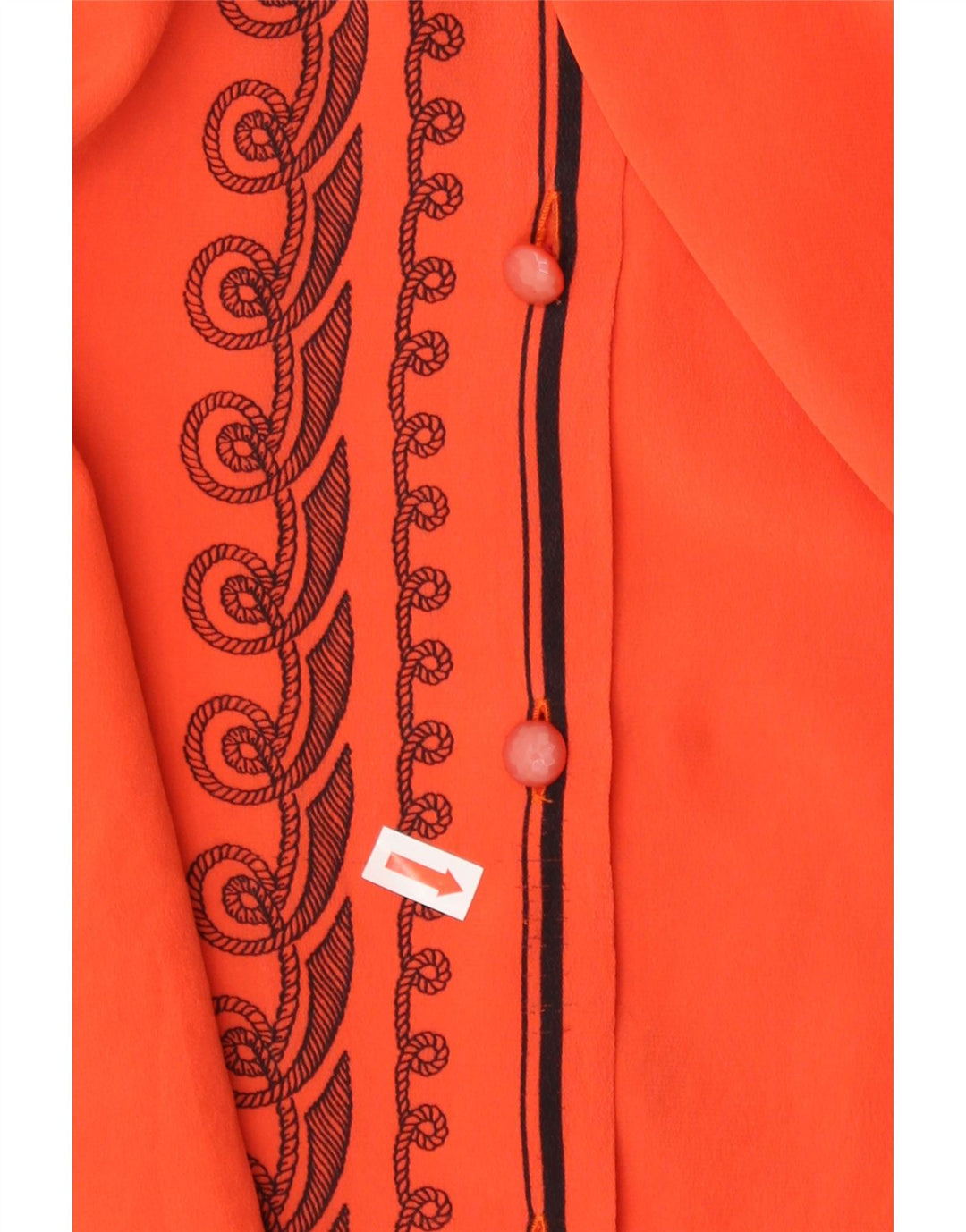 VINTAGE Womens Front Tie Shirt Blouse IT 46 Large Orange Striped Vintage Vintage and Second-Hand Vintage from Messina Hembry 