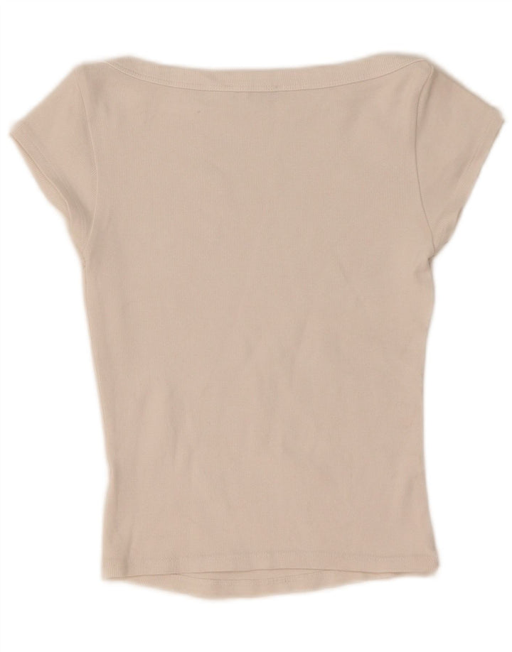 Damski T-shirt Zara Crop Top UK 12 Średni Biały