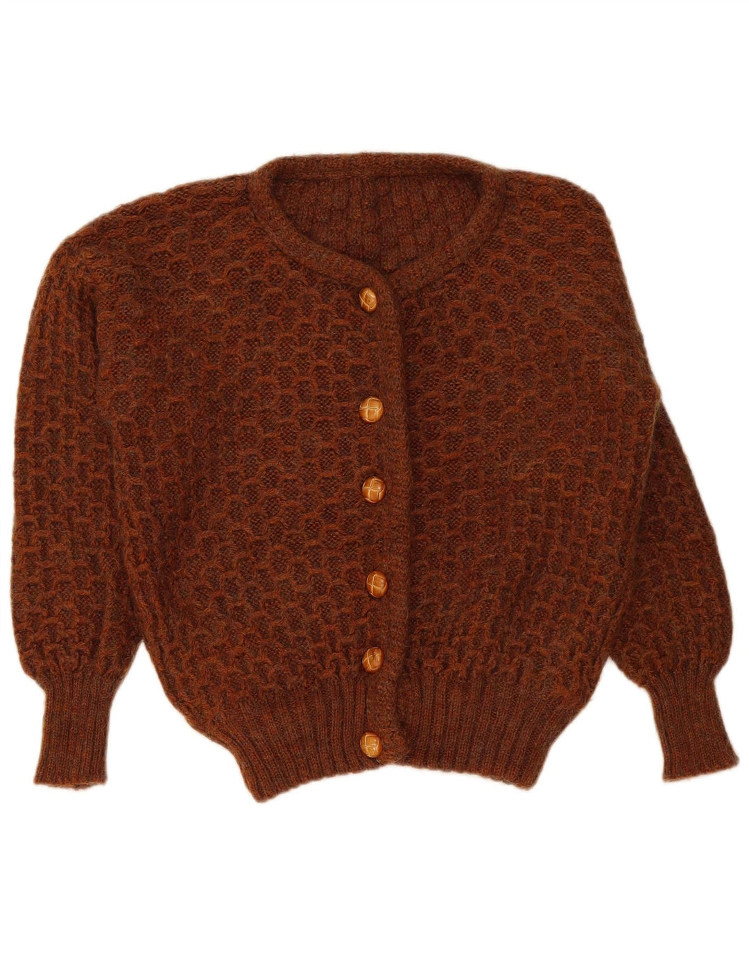 Sweter damski w stylu vintage, brytyjski 16, duży brązowy