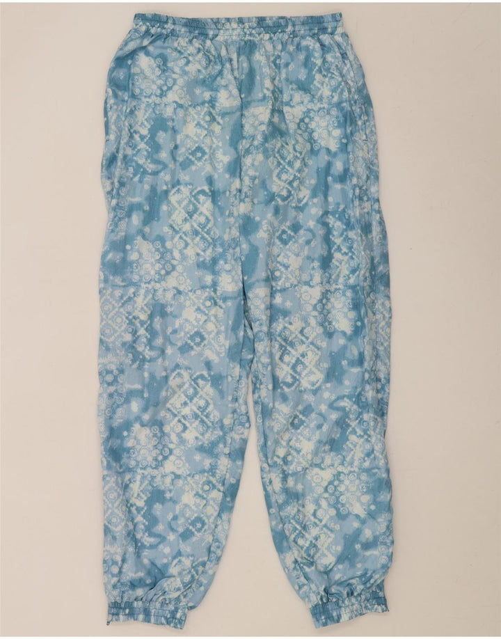Vintage męski dres, duży, niebieski, geometryczny nylon
