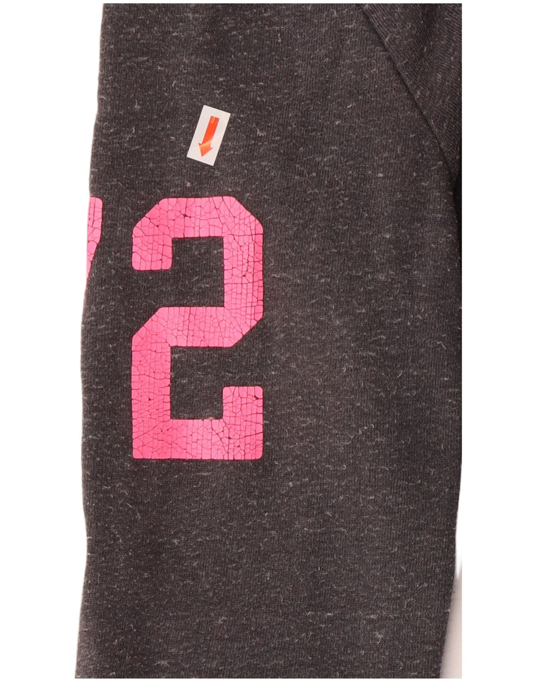 Damski sweter z kapturem Superdry z grafiką i zamkiem błyskawicznym UK 8, mały, szary, bawełniany