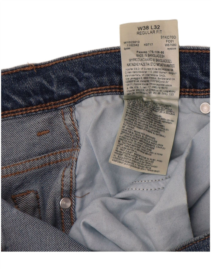Męskie jeansy Wrangler o prostym kroju W38 L32, niebieskie, bawełniane