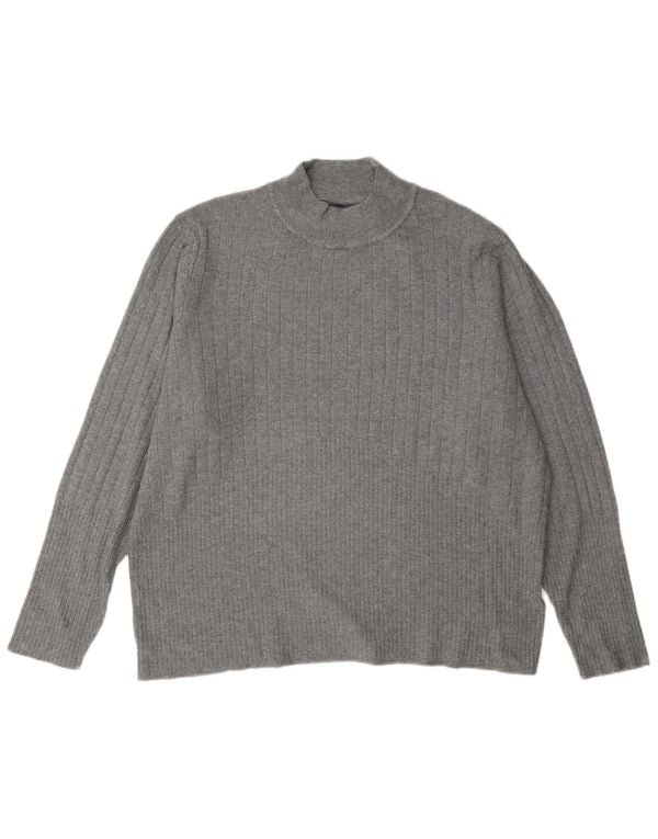 Marks & Spencer Damski sweter z golfem UK 22 3XL Szara wiskoza