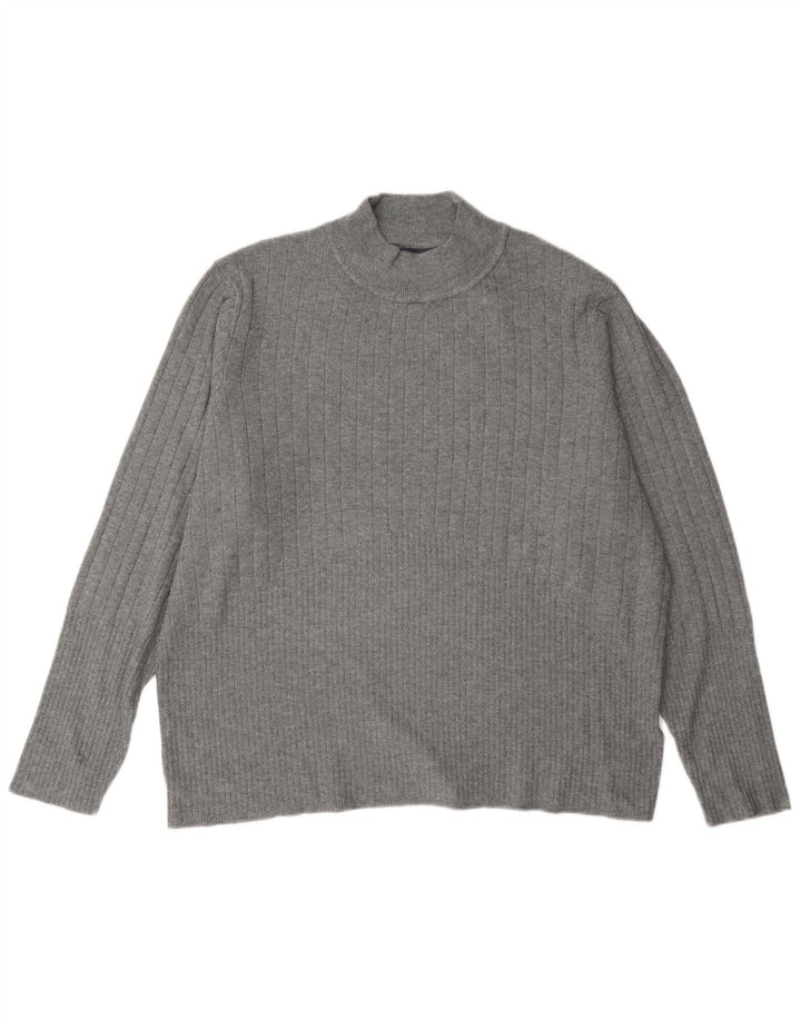 Marks & Spencer Damski sweter z golfem UK 22 3XL Szara wiskoza