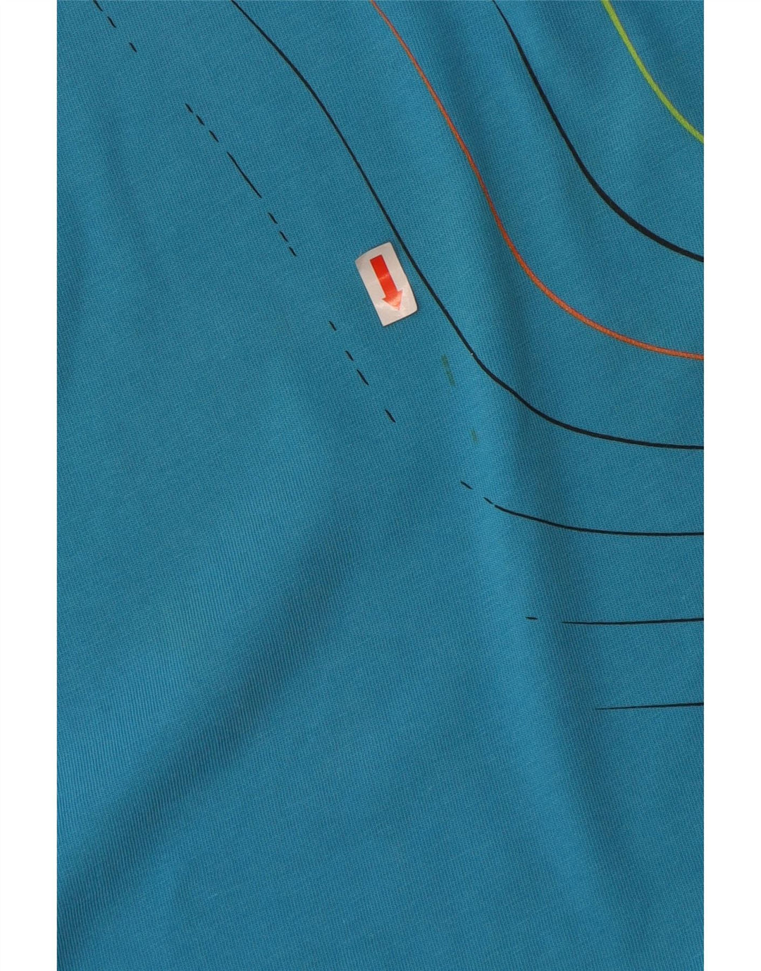 Męski T-shirt z grafiką FOX, duży, niebieski, bawełniany