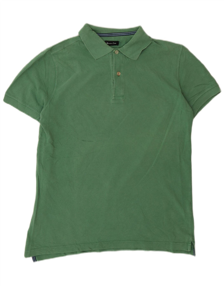 Męska koszulka polo Massimo Dutti, kolor średni zielony