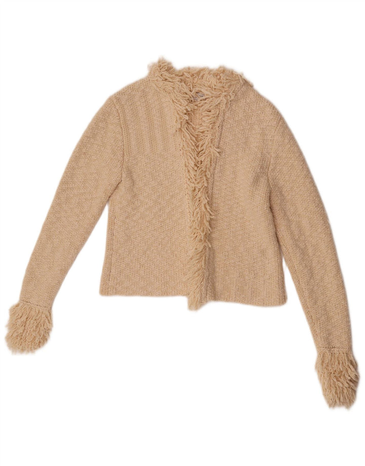 Zara Damski sweter rozpinany, mały, z białej bawełny