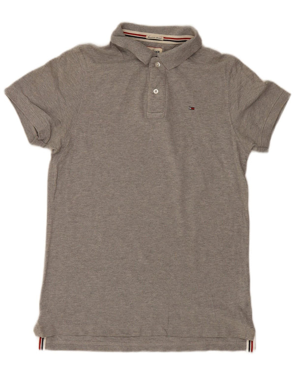 Męska koszulka polo Tommy Hilfiger, średnioszara, bawełniana