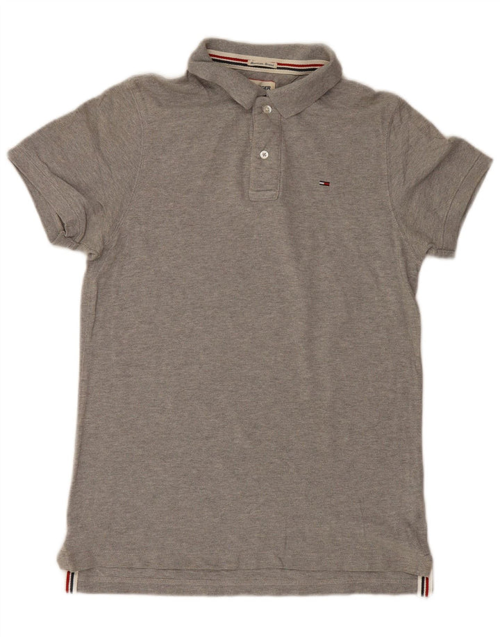 Męska koszulka polo Tommy Hilfiger, średnioszara, bawełniana