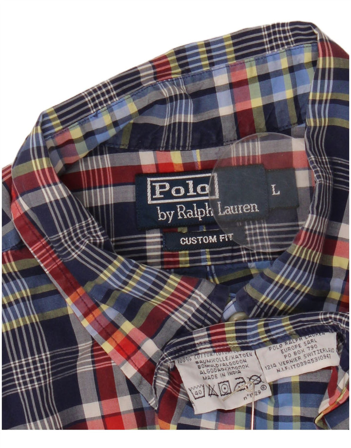 Koszula męska Polo Ralph Lauren o dopasowanym kroju, duża, niebieska, bawełniana w kratę