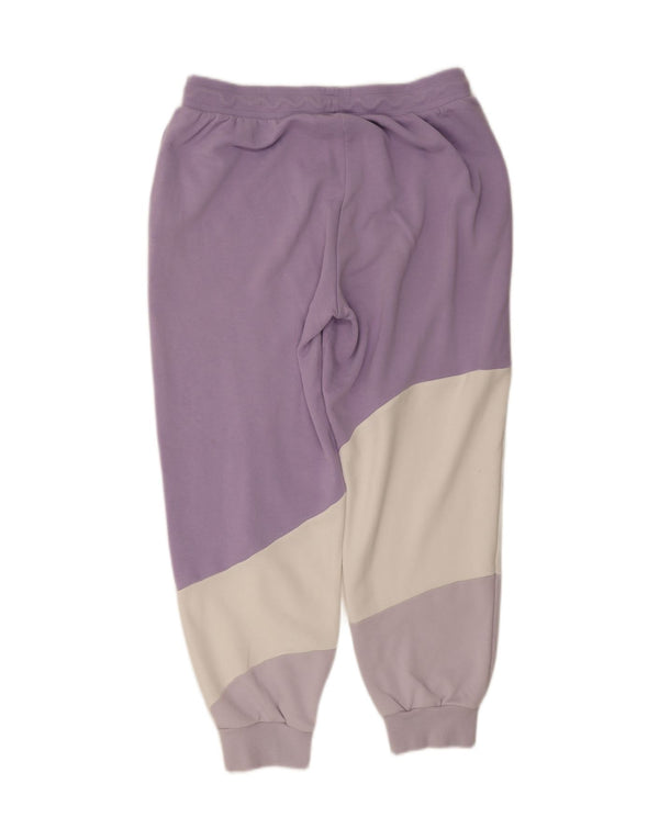 Damskie spodnie dresowe Puma Joggers UK 16, duże fioletowe bloki kolorów