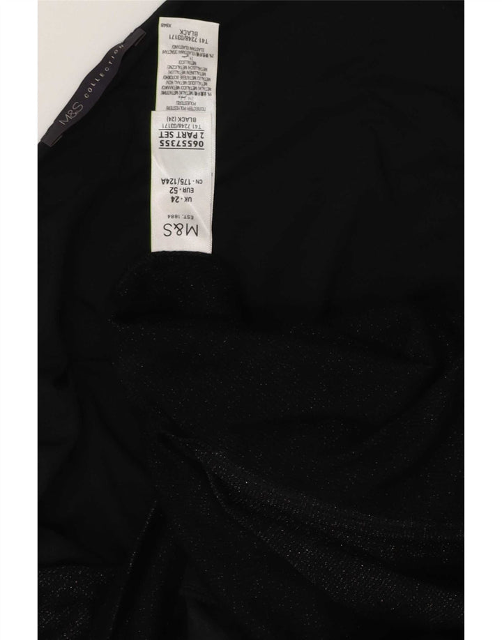 Marks & Spencer Damska sukienka-tunika bez rękawów UK 24 4XL Czarny poliester