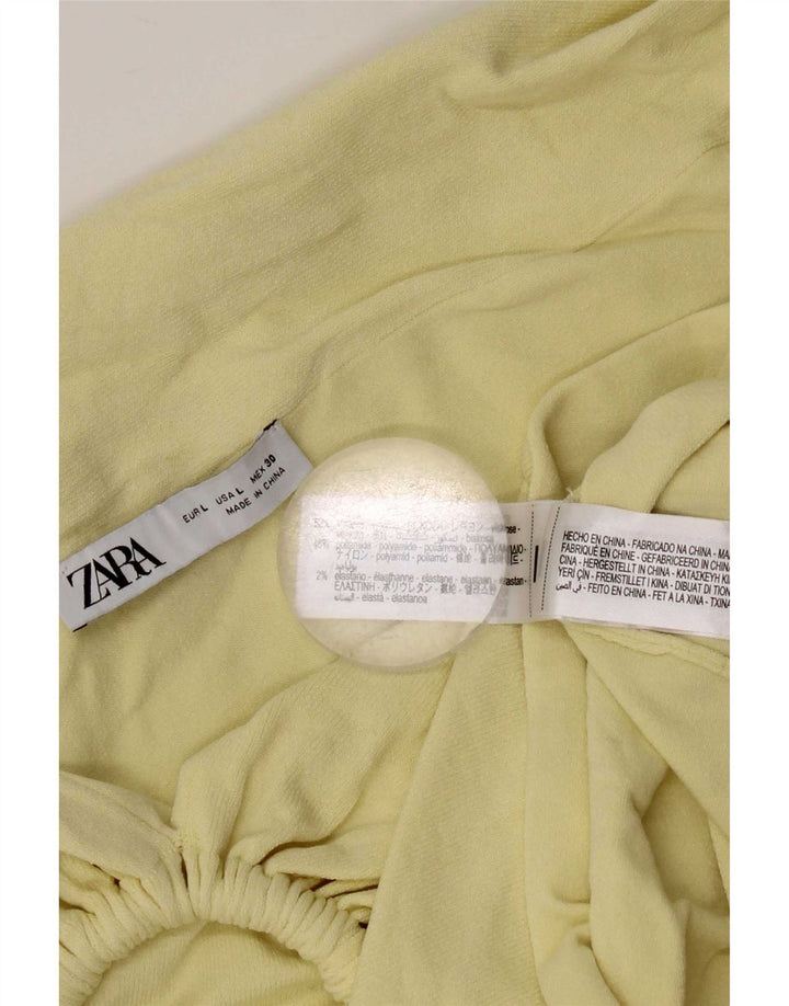 Damski top z odkrytymi ramionami Zara UK 16, duży, żółty, wiskoza