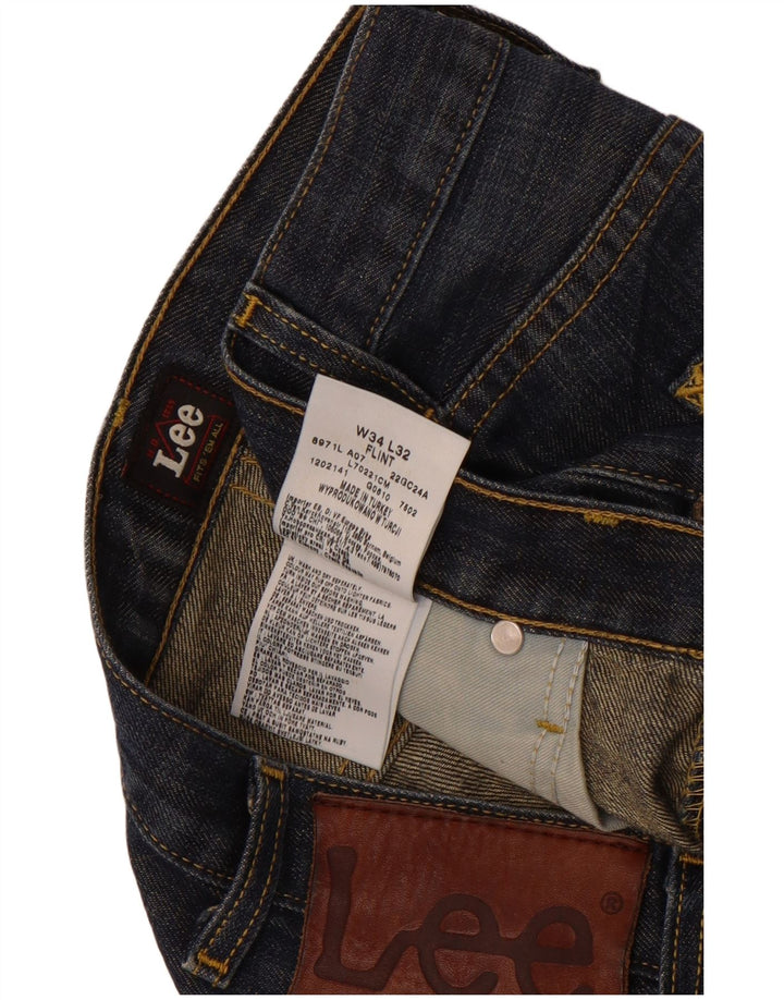 Męskie jeansy Lee Flint Bootcut W34 L32, niebieska bawełna
