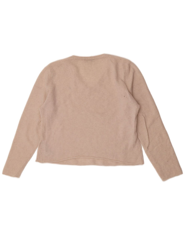 Sweter damski Tommy Hilfiger z dekoltem w szpic, UK 18 XL, biała, wełniana