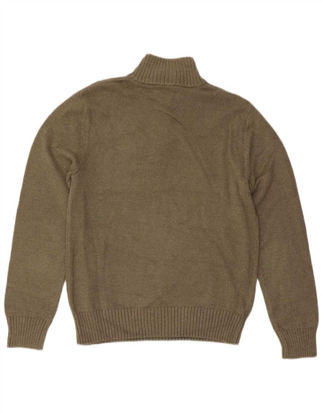 EDDIE BAUER Męski sweter zapinany na zamek, mały, bawełniany khaki