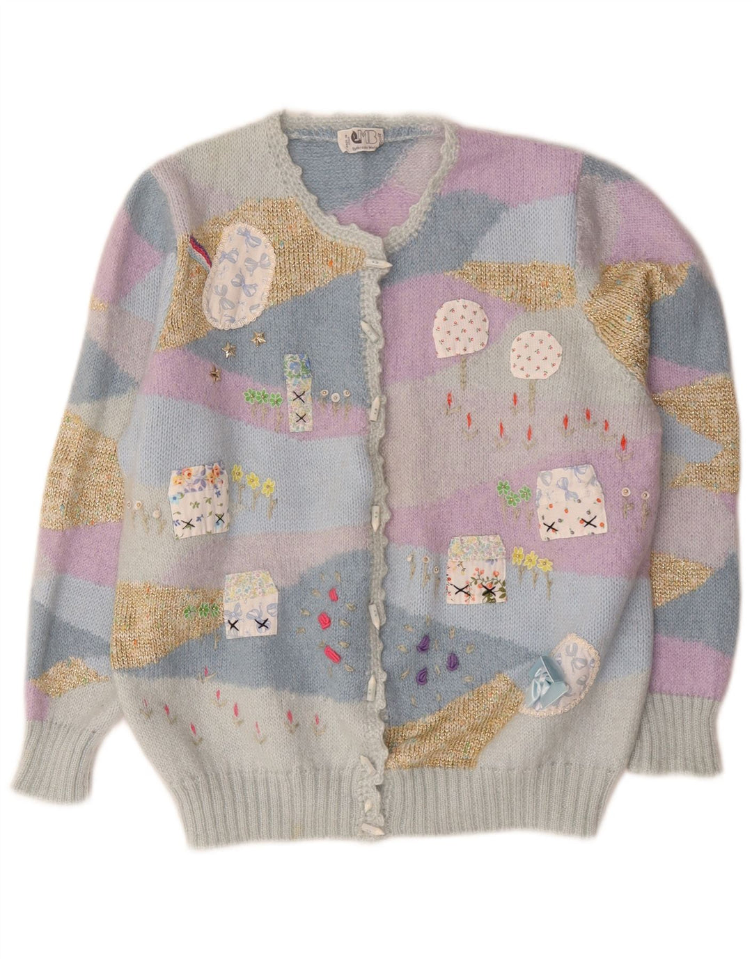 Sweter damski w stylu vintage, UK 14, średni, wielobarwny nowość