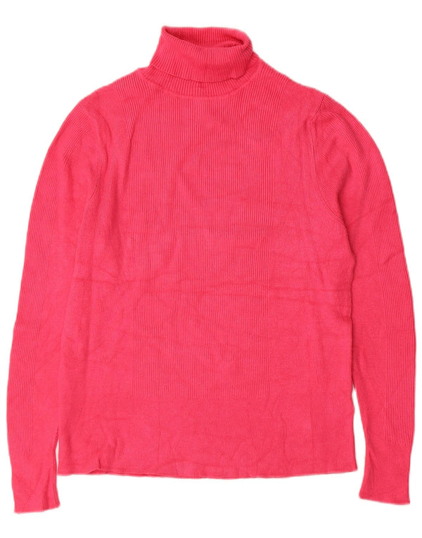 Marks & Spencer Womens Roll Neck Jumper Sweater UK 18 XL Pink Viscose