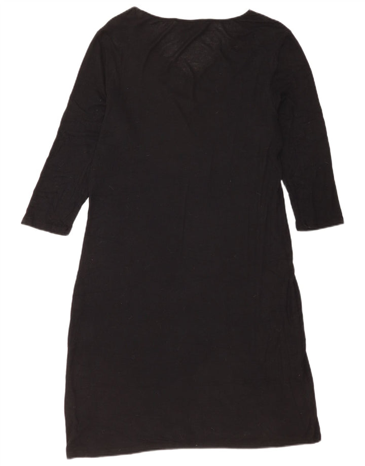 Marks & Spencer Damska sukienka typu shift z rękawem 3/4 UK 14, duża, czarna, modal