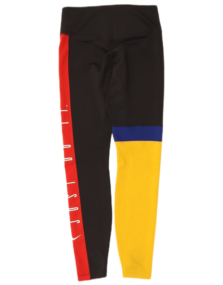 Damskie legginsy Nike Dri Fit Graphic UK 10, małe, czarne, z blokami kolorów