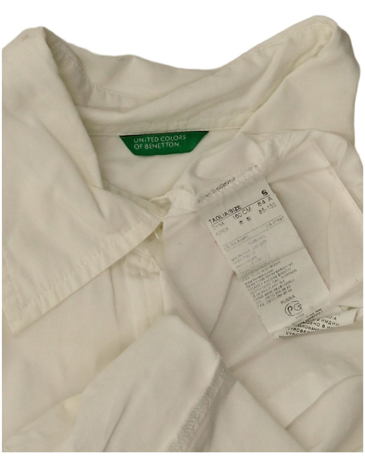 Koszula damska Benetton UK 10 Small, biała, bawełniana