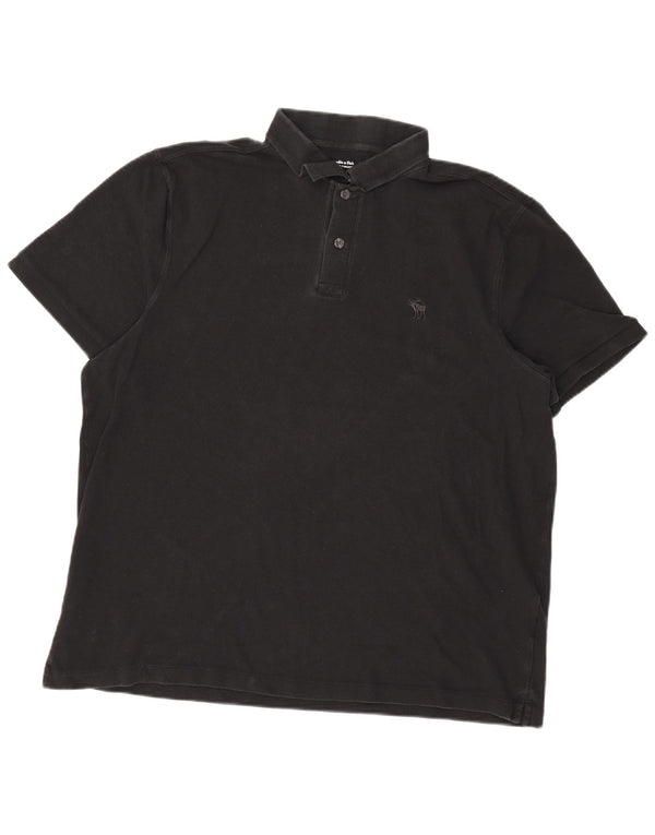 Męska koszulka polo Abercrombie & Fitch 2XL, czarna, bawełniana