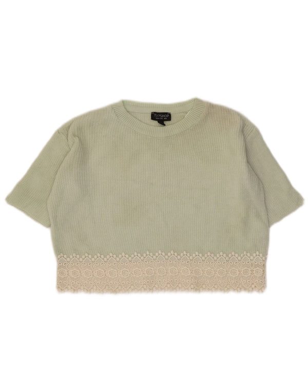 Topshop Damski sweter oversize z dekoltem w łódkę, UK 6 XS, zielony