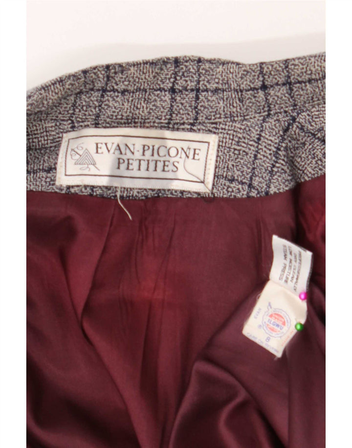 Kurtka damska Evan Picone Petites Blazer UK 8 w małą niebieską kratkę