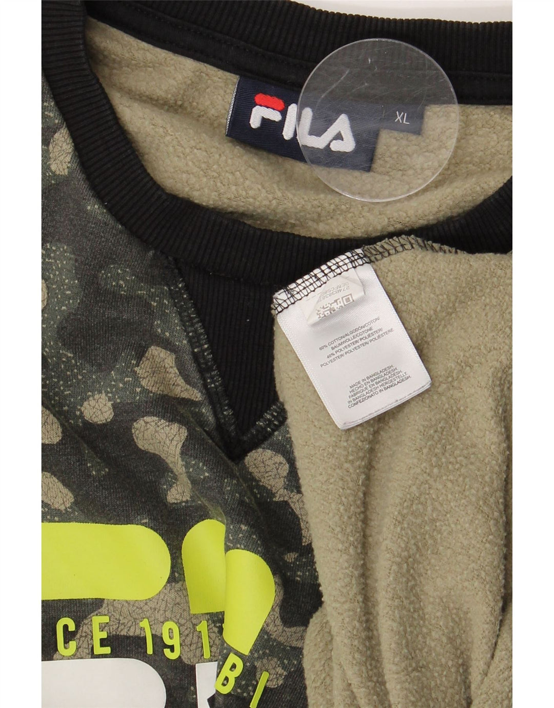 Męska bluza z grafiką Fila XL, kamuflaż, bawełna