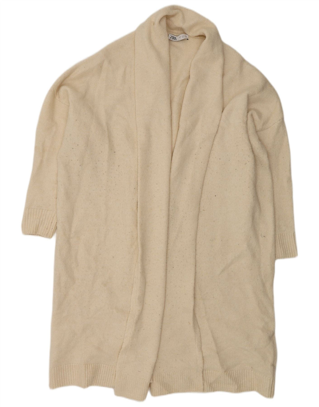 Damski sweter oversize z długim rękawem Zara, UK 10, mały, w kolorze złamanej bieli