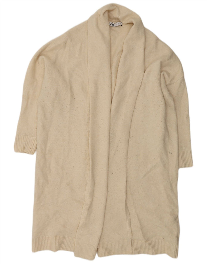 Damski sweter oversize z długim rękawem Zara, UK 10, mały, w kolorze złamanej bieli