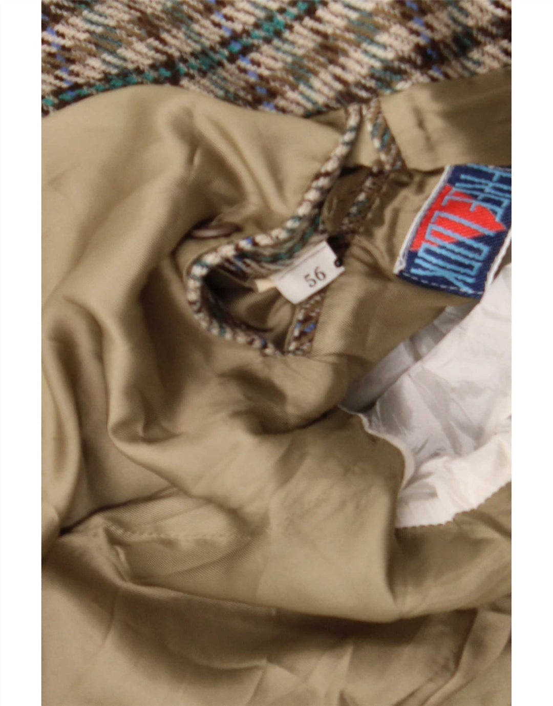 Vintage męska marynarka zapinana na 2 guziki IT 56 3XL zielona wełna w pepitkę