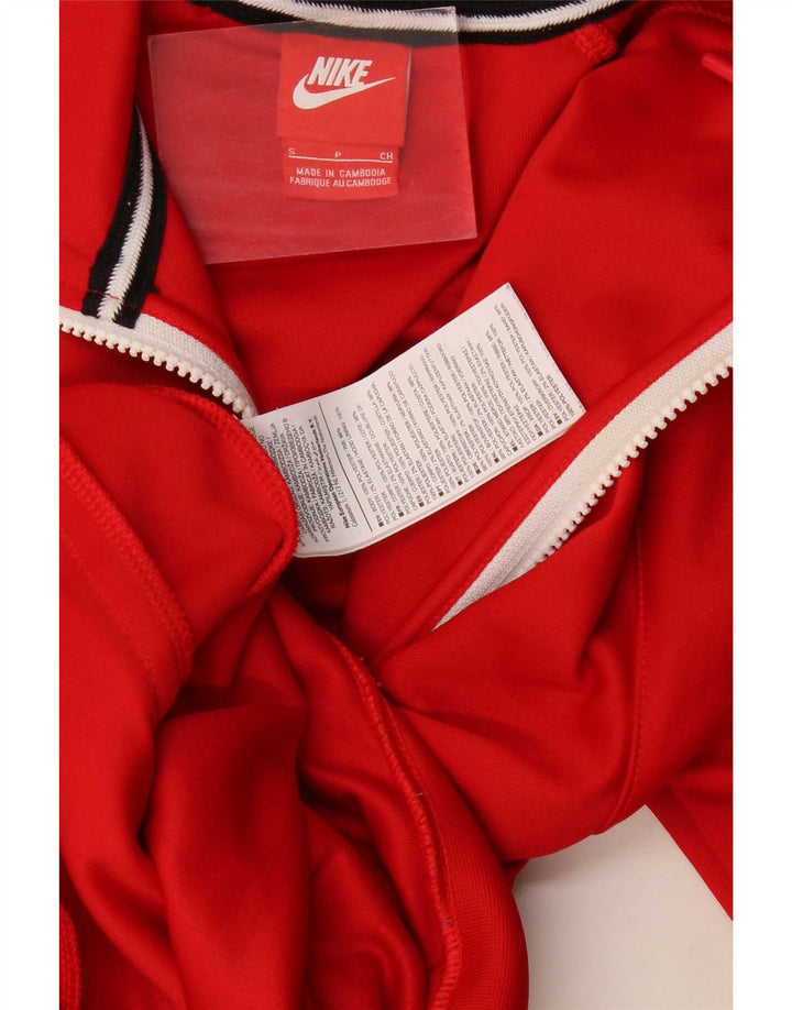 Męski sweter z kapturem i zamkiem błyskawicznym Nike, mały, czerwony, poliester z blokami kolorów