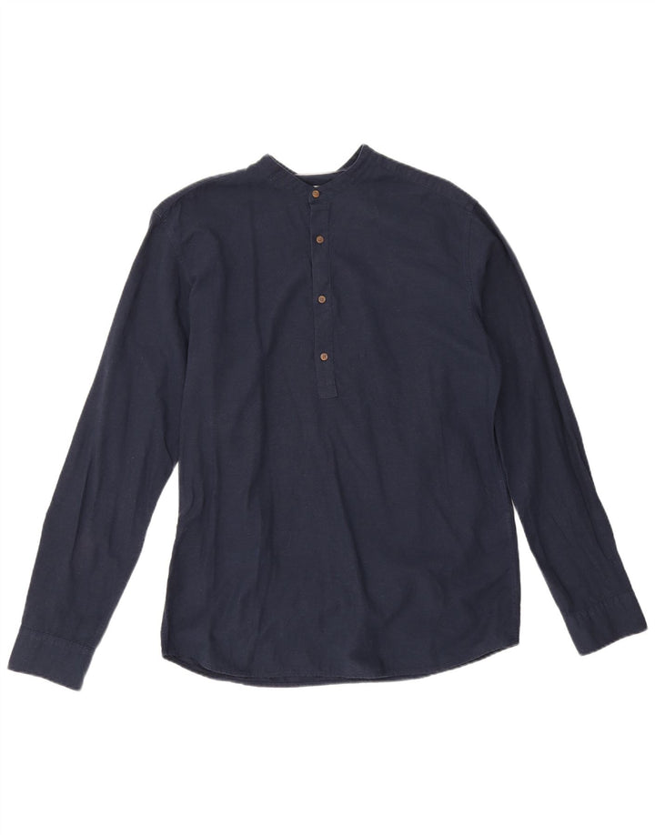 Męska koszula pulowerowa Jack & Jones o dopasowanym kroju, średnia, granatowa, bawełniana