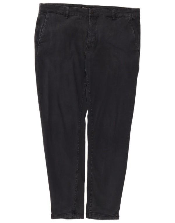 Zara Mens Slim Chino Trousers EU 48 XL W38 L30 Navy Blue Cotton