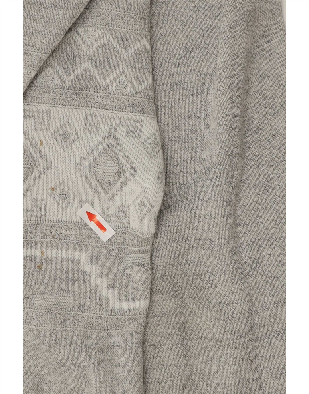 Vintage męski sweter z dekoltem w łódkę XL, szary, geometryczny