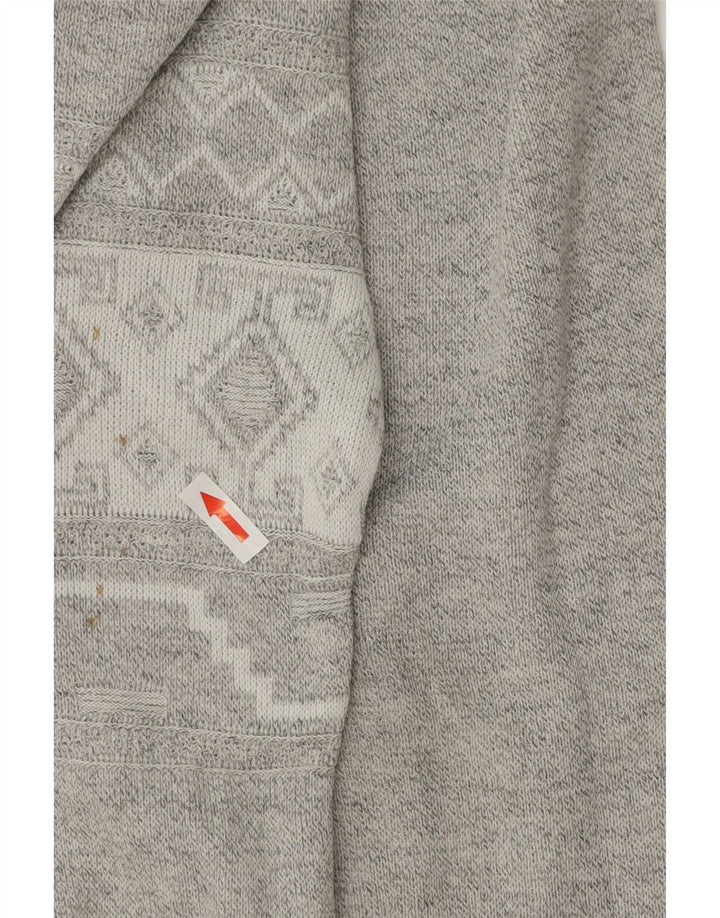 Vintage męski sweter z dekoltem w łódkę XL, szary, geometryczny