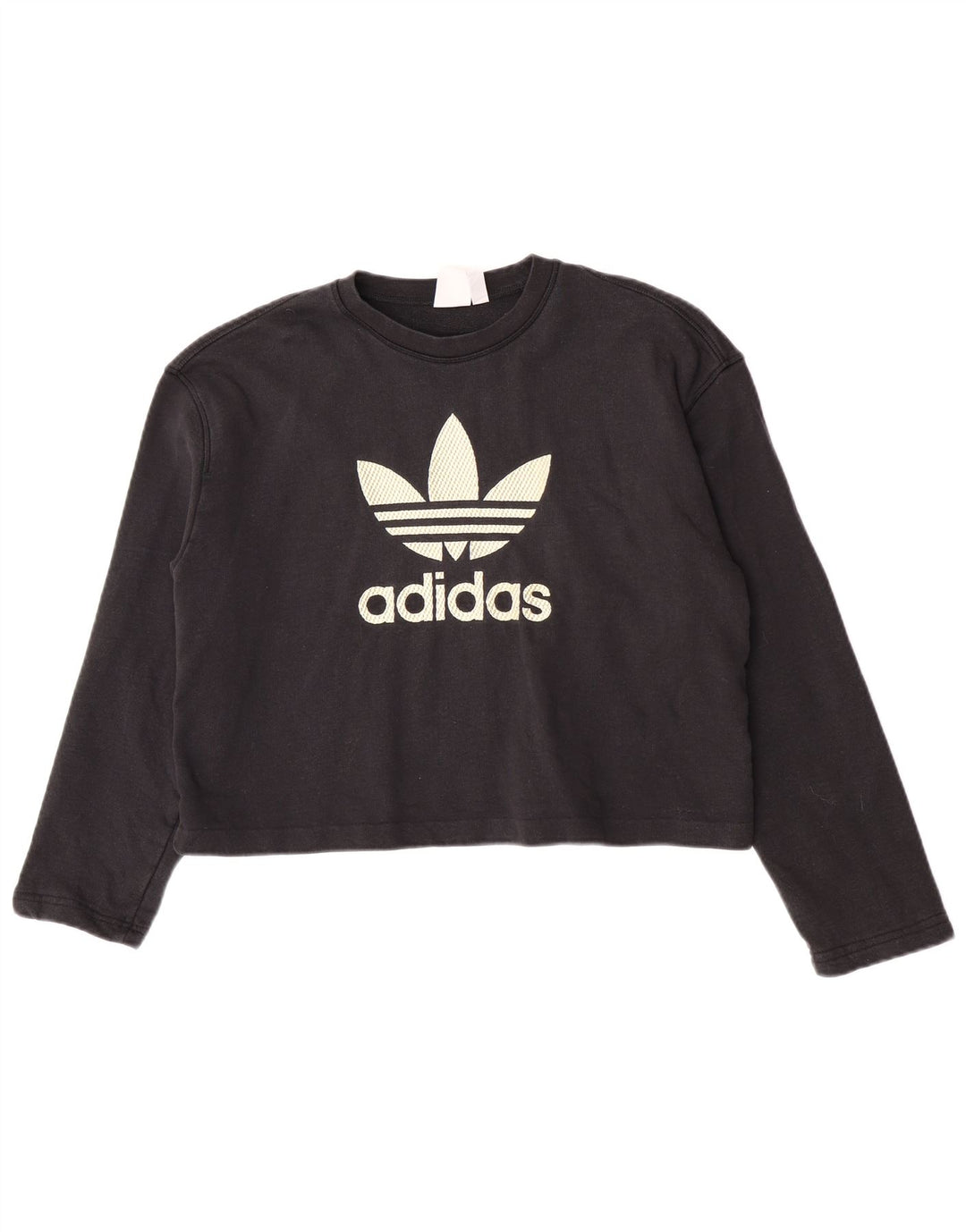 Damski top Adidas Oversized Crop Graphic z długim rękawem UK 8 Small Black