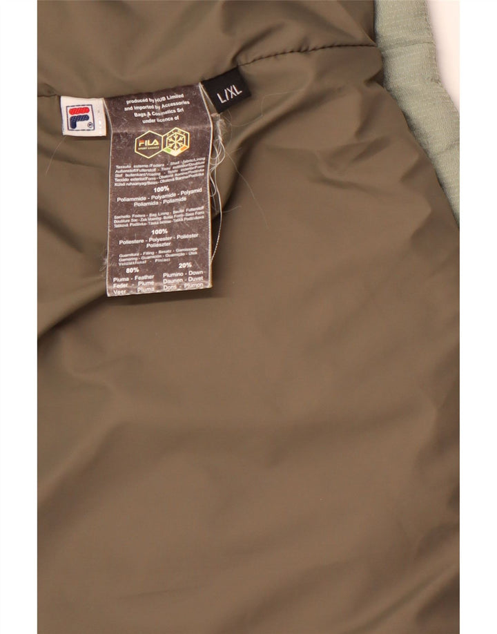 Męska ocieplana kurtka FILA UK 40, duża, zielona poliamid