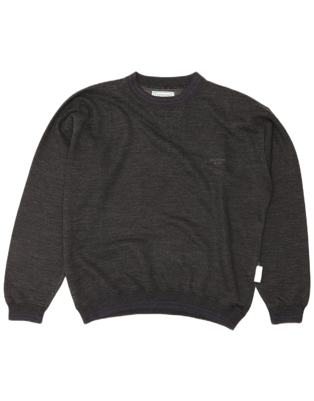 Sweter męski w stylu vintage, duży, szary, bawełniany