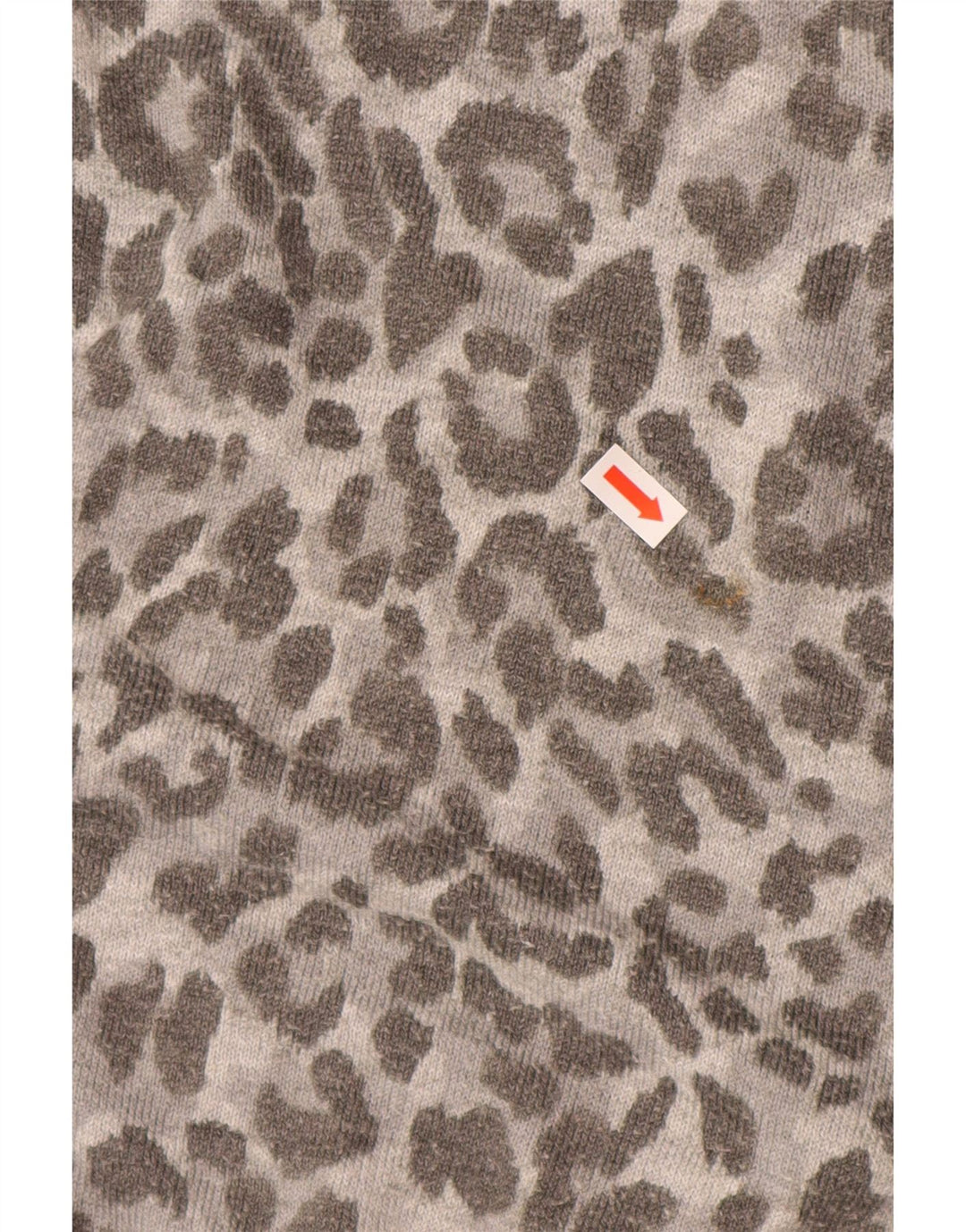 Sweter damski OASIS z wywijanym dekoltem UK 14, średnioszary, ze zwierzęcym nadrukiem