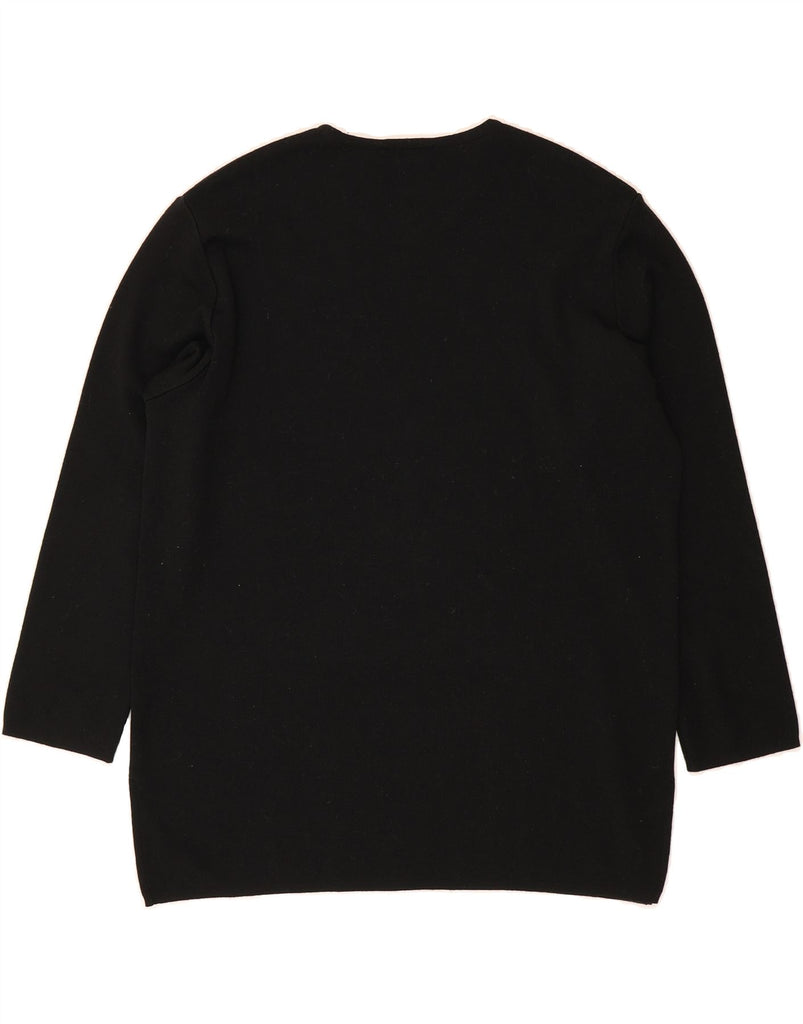 CARLO COLUCCI Womens Crew Neck Jumper Sweater EU 40 Medium Black Vintage Carlo Colucci and Second-Hand Carlo Colucci from Messina Hembry 