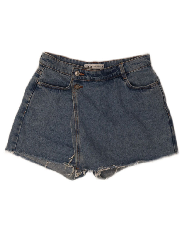 Damskie spodenki jeansowe Zara, małe, W26, niebieskie, bawełniane