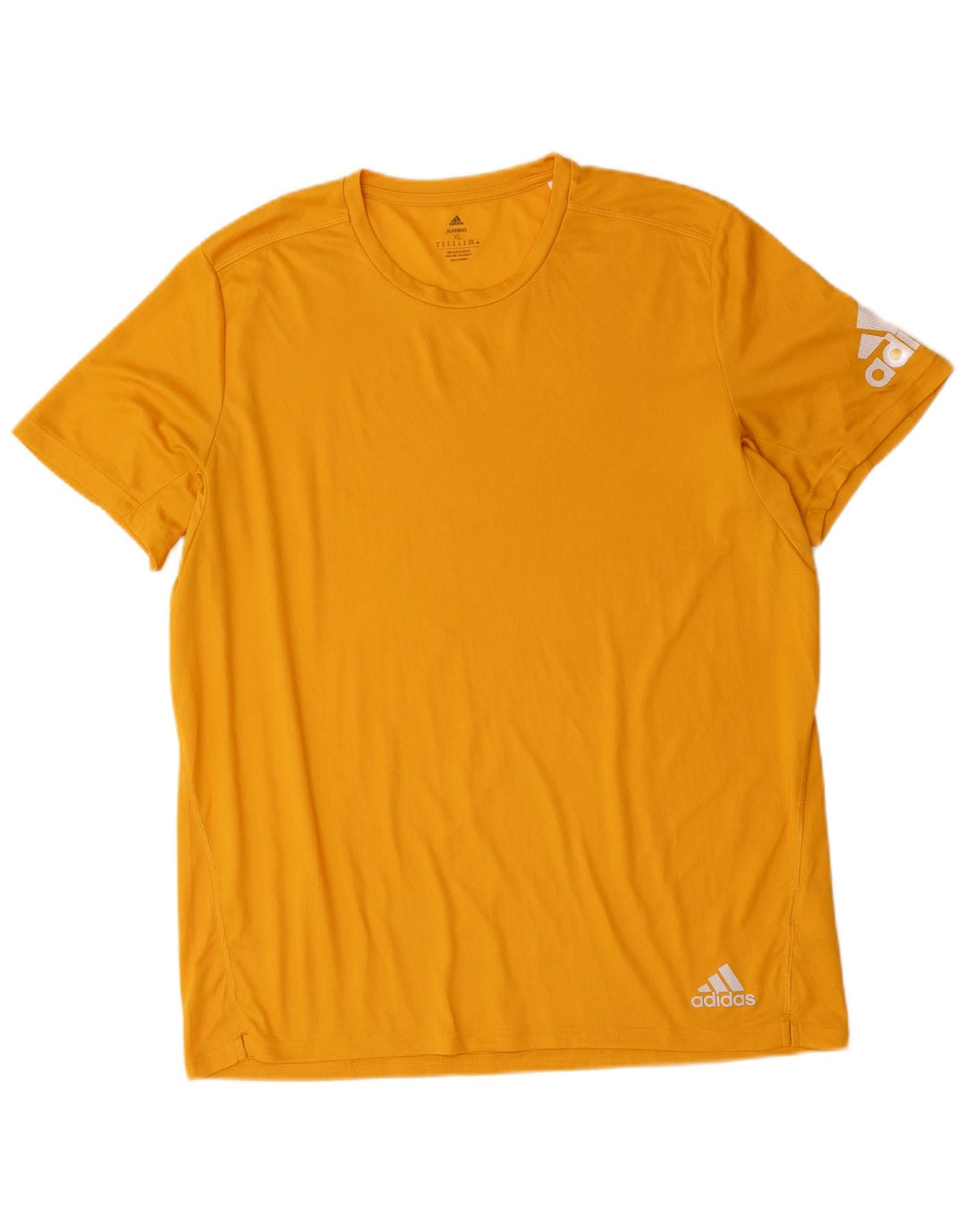 ADIDAS Mens T-Shirt Top XL Yellow Polyester