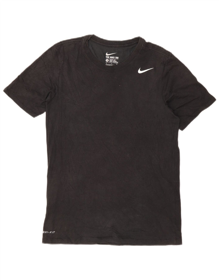 Męski T-shirt NIKE o sportowym kroju, mały, czarny, bawełniany